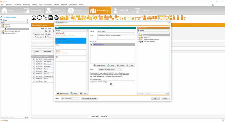 Blokowanie niepożądanych stron internetowych w programie statlook