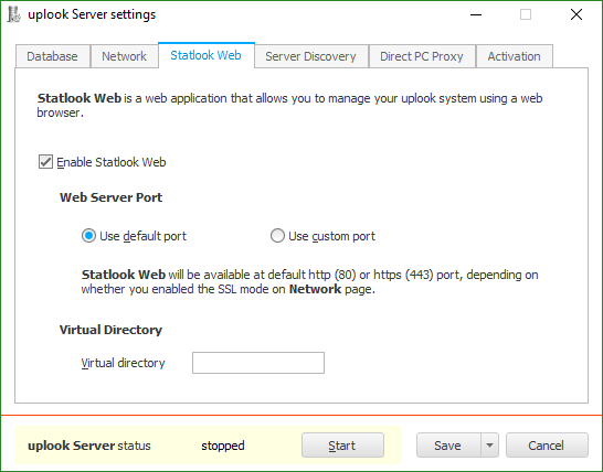 Settings enabling you to change web server ports to ensure a steady data flow